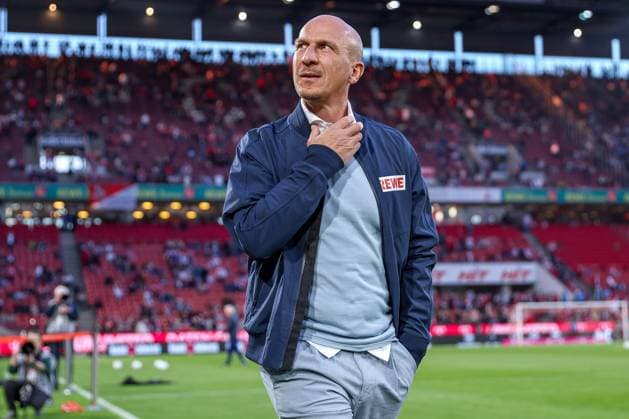 05 04 2025, Football, 1 FC Köln Hertha BSC, 2 Fußball Bundesliga, 28 Matchday, RheinEnergie STADION, Season 2024 2025 Head coach Gerhard Struber Trainer 1 FC Koeln DFB regulations prohibit any use of photographs as image sequences and or quasi video Nordrhein Westfalen Germany