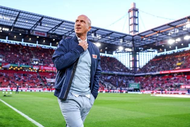 05 04 2025, Football, 1 FC Köln Hertha BSC, 2 Fußball Bundesliga, 28 Matchday, RheinEnergie STADION, Season 2024 2025 Head coach Gerhard Struber Trainer 1 FC Koeln DFB regulations prohibit any use of photographs as image sequences and or quasi video Nordrhein Westfalen Germany