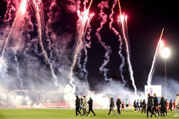 Bilder des Jahres 2025, Sport 04 April Sport Bilder des Tages ALMERE - Almere City FC Stadium prior to the Dutch Eredivisie match between Almere City FC and PEC Zwolle on April 5, 2025 in Almere, Netherlands. ANP JEROEN PUTMANS Dutch Eredivisie 2024 25 xVIxANPxSportx xxANPxIVx 523862988 originalFilename: 523862988.jpg