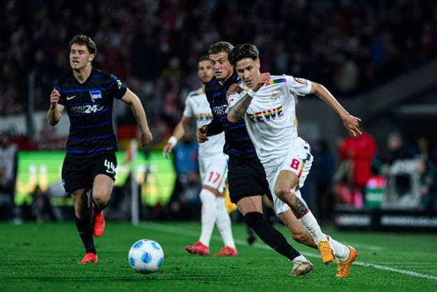 COLOGNE, GERMANY - 5 APRIL, 2025: Denis Huseinbasic, The football match of 2.B1. FC Köln vs Hertha BSC at Rhein Energie Stadion  Copyright: xVITALIIxKLIUIEVx