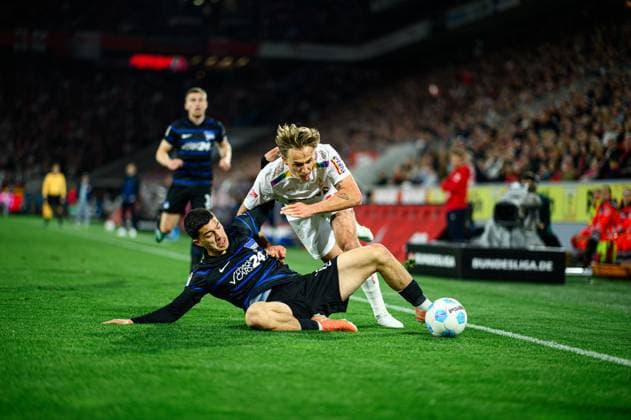 COLOGNE, GERMANY - 5 APRIL, 2025: Timo Huebers, (captain), The football match of 2.B1. FC Köln vs Hertha BSC at Rhein Energie Stadion  Copyright: xVITALIIxKLIUIEVx