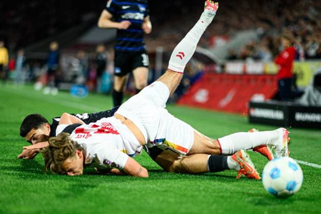 COLOGNE, GERMANY - 5 APRIL, 2025: Timo Huebers, (captain), The football match of 2.B1. FC Köln vs Hertha BSC at Rhein Energie Stadion  Copyright: xVITALIIxKLIUIEVx