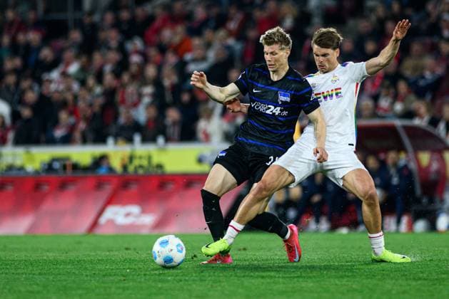 COLOGNE, GERMANY - 5 APRIL, 2025: Luca Schuler - The football match of 2.Bundesliga 1.FC Koeln vs Hertha BSC at Rhein Energie Stadion  Copyright: xVITALIIxKLIUIEVx