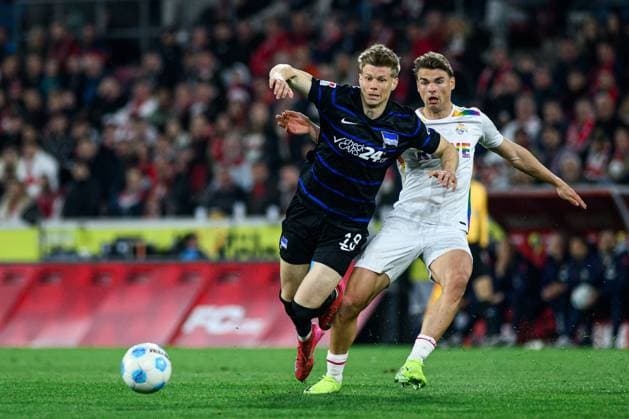 COLOGNE, GERMANY - 5 APRIL, 2025: Luca Schuler - The football match of 2.Bundesliga 1.FC Koeln vs Hertha BSC at Rhein Energie Stadion  Copyright: xVITALIIxKLIUIEVx