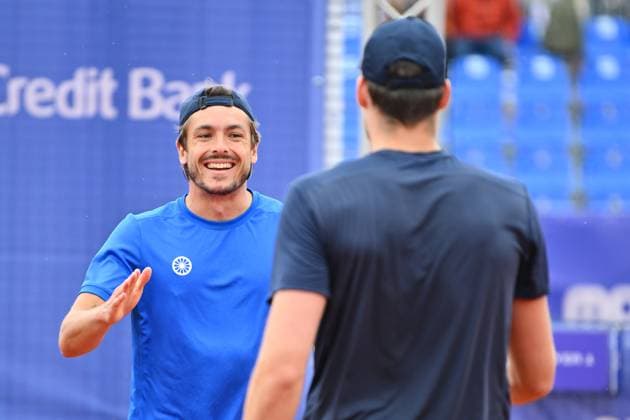 Tiriac Open 2025 - Bucharest ATP, Tennis Herren 250 Jakob Schnaitter and Mark Wallner of Germany play against Sander Gille and Jan Zielinski of Poland during the Tiriac Open doubles match in Bucharest, Romania, on April 4, 2025. Bucharest Romania  Copyright: xAlexxNicodimx originalFilename:nicodim-tiriacop250405_nptiD.jpg