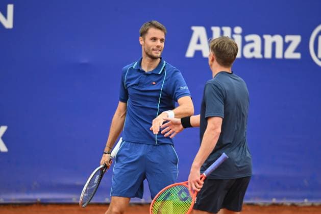 Tiriac Open 2025 - Bucharest ATP, Tennis Herren 250 Andre Goransson of Sweden and Sem Verbeek of the Netherlands play against Jamie Murray of Great Britain and Adam Pavlasek of the Czech Republic during the Tiriac Open doubles match in Bucharest, Romania, on April 4, 2025. Bucharest Romania  Copyright: xAlexxNicodimx originalFilename:nicodim-tiriacop250405_npxau.jpg