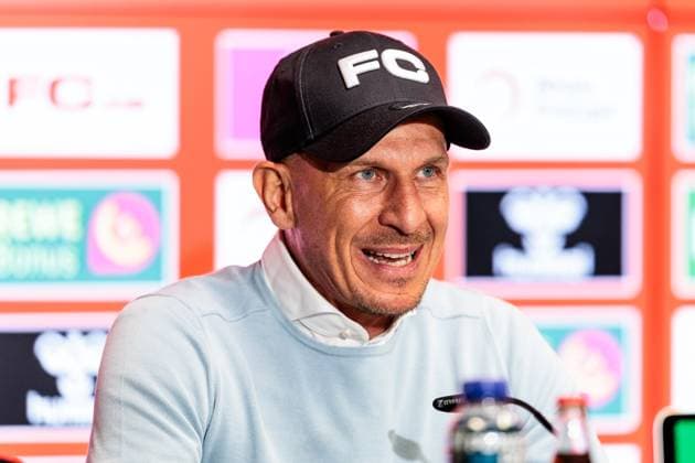 2 Fußball Bundesliga 1 FC Köln Hertha BSC Berlin 05 04 2025 Gerhard Struber Coach 1 FC Köln during the press conference 2 Fußball Bundesliga, 1 FC Köln Hertha BSC Berlin, Köln, RheinEnergiestadion am 05 04 2025 DFL REGULATIONS PROHIBIT ANY USE OF PHOTOGRAPHS AS IMAGE SEQUENCES AND OR QUASI VIDEO Copyright: xBEAUTIFULxSPORTS Wunderlx