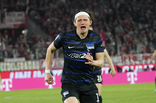 Soccer, 2 BL Season 2024 2025, 1 FC Köln vs Hertha BSC 05 04 2025, Rheinenergiestadion, Cologne Fabian Reese Hertha BSC , Goal celebration action, single picture