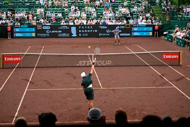 April 5, 2025, Houston, Tx, United States of America: During the quarter finals between Tommy Paul (USA) and Jenson Brooksby (USA) in the Men s Clay Court Championships on April 3, 2025 at the River Oaks Country Club in Houston, Texas. Houston United States of America - ZUMAw132 20250405_zap_w132_069 Copyright: xTomxWalkox