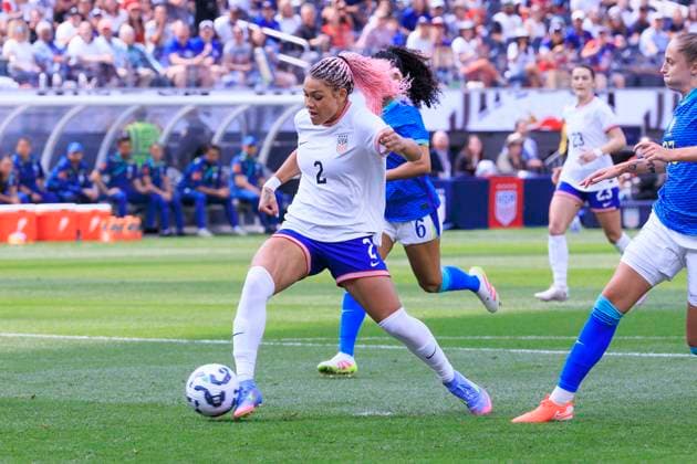Football, Women, Test match, USA - Brazil