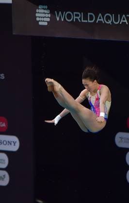 (250406) -- GUADALAJARA, April 6, 2025 -- Chen Yuxi of China competes during the women 10m platform final at the World Aquatics Diving World Cup 2025 in Guadalajara, Jalisco, Mexico, on April 5, 2025. (Photo by Xinhua) (SP)MEXICO-JALISCO-GUADALAJARA-DIVING-WORLD CUP-WOMEN S 10M PLATFORM-FINAL AlejandroxAcosta 