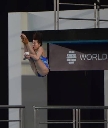 (250406) -- GUADALAJARA, April 6, 2025 -- Quan Hongchan of China competes during the women 10m platform final at the World Aquatics Diving World Cup 2025 in Guadalajara, Jalisco, Mexico, on April 5, 2025. (Photo by Xinhua) (SP)MEXICO-JALISCO-GUADALAJARA-DIVING-WORLD CUP-WOMEN S 10M PLATFORM-FINAL AlejandroxAcosta 