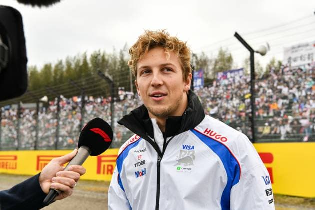 The Japanese Grand Prix, Driver™s Parade Racing Bulls driver Liam Lawson is interviewed during the driver s parade prior to the F1 Grand Prix of Japan in Suzuka, Japan, on April 6. Suzuka Japan  Copyright: xYusukexHaradax originalFilename:harada-notitle250406_npK4H.jpg