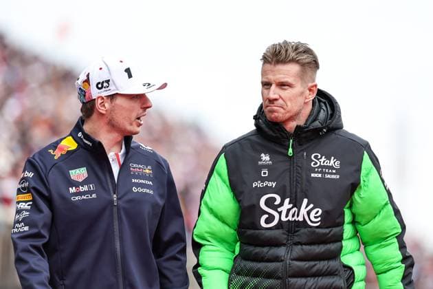 F1 Grand Prix Of Japan Max Verstappen of the Netherlands and Oracle Red Bull Racing and Nico Hulkenberg of Germany and Stake F1 Team Kick Sauber look on before the F1 Grand Prix of Japan at Suzuka Circuit in Suzuka, Japan, on April 6, 2025. Suzuka Mie Japan  Copyright: xPaddockerx originalFilename:paddocker-f1grandp250406_npabJ.jpg