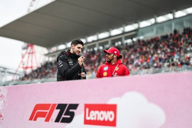 F1 Grand Prix Of Japan Esteban Ocon of France and the MoneyGram Haas F1 Team and Lewis Hamilton of Great Britain and Scuderia Ferrari look on before the F1 Grand Prix of Japan at Suzuka Circuit in Suzuka, Japan, on April 6, 2025. Suzuka Mie Japan  Copyright: xPaddockerx originalFilename:paddocker-f1grandp250406_npI3b.jpg