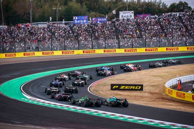 F1 - JAPANESE GRAND PRIX 2025 12 KIMI ANTONELLI Andrea (ita), Mercedes AMG F1 Team W16, 63 RUSSELL George (gbr), Mercedes AMG F1 Team W16, 44 HAMILTON Lewis (gbr), Scuderia Ferrari SF-25, 06 HADJAR Isack (fra), Visa Cash App RB F1 Team VCARB02, action during the Formula 1 Lenovo Japanese Grand Prix 2025, 3rd round of the 2025 FIA Formula One World Championship, WM, Weltmeisterschaft from April 4 to 6, 2025 on the Suzuka Circuit, in Suzuka, Japan - SuzukaJapan Copyright: xEricxAlonsox