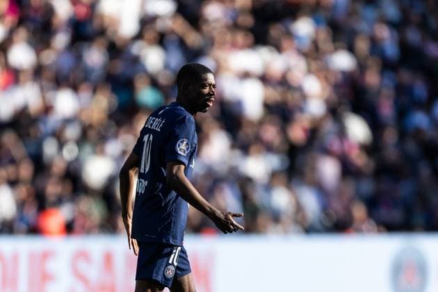 Paris Saint-Germain FC v Angers SCO - Ligue 1 McDonald s Ousmane Dembele of Paris Saint-Germain plays during the French L1 football match between Paris Saint-Germain (PSG) and SCO Angers at The Parc des Princes Stadium. Paris France  Copyright: xIbrahimxEzzatx originalFilename:ezzat-notitle250405_np6d0.jpg