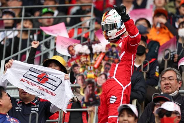 F1 Grand Prix Of Japan A Sebastian Vettel fan is present in the grandstand before the F1 Grand Prix of Japan at Suzuka Circuit in Suzuka, Japan, on April 6, 2025. Suzuka Mie Japan  Copyright: xPaddockerx originalFilename:paddocker-f1grandp250406_npcn2.jpg
