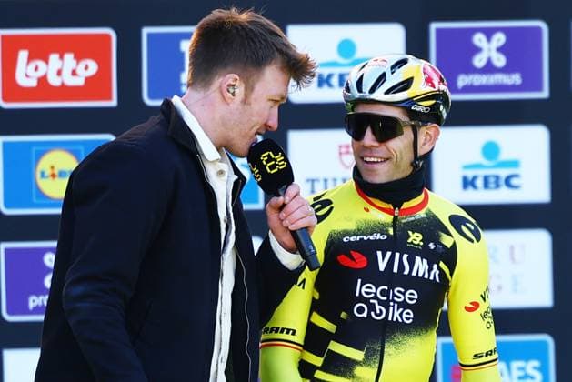 Belgian Wout van Aert of Team Visma-Lease a Bike pictured at the start of the men s race of the Ronde van Vlaanderen Tour des Flandres Tour of Flanders one day cycling race, 268,9km from Brugge to Oudenaarde, Sunday 06 April 2025. DAVIDxPINTENS  x119545441x