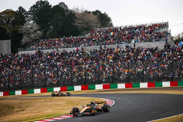 F1 - JAPANESE GRAND PRIX 2025 04 NORRIS Lando (gbr), McLaren F1 Team MCL39, action and 81 PIASTRI Oscar (aus), McLaren F1 Team MCL39, action during the Formula 1 Lenovo Japanese Grand Prix 2025, 3rd round of the 2025 FIA Formula One World Championship, WM, Weltmeisterschaft from April 4 to 6, 2025 on the Suzuka Circuit, in Suzuka, Japan - SuzukaJapan Copyright: xEricxAlonsox
