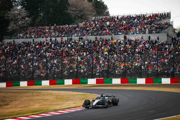 F1 - JAPANESE GRAND PRIX 2025 63 RUSSELL George (gbr), Mercedes AMG F1 Team W16, action during the Formula 1 Lenovo Japanese Grand Prix 2025, 3rd round of the 2025 FIA Formula One World Championship, WM, Weltmeisterschaft from April 4 to 6, 2025 on the Suzuka Circuit, in Suzuka, Japan - SuzukaJapan  Copyright: xEricxAlonsox