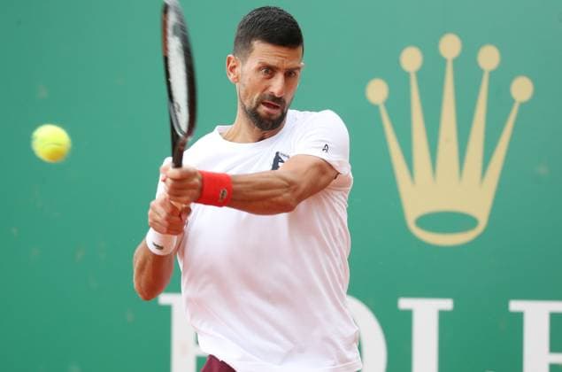 Qualifications Rolex MC Masters PHOTOPQR NICE MATIN Dylan Meiffret ; Monaco ; 06 04 2025 ; Deuxieme jour de qualifications au Rolex Monte-Carlo Masters. ICI : Novak Djokovic s entraine a Rolex Monte-Carlo Masters at Monte-Carlo Country Club on April 6, 2025 Monaco France  Copyright: xPHOTOPQR NICExMATIN MAXPPPxDylanxMeiffretx 20250406NIM4297 20250406NIM4297