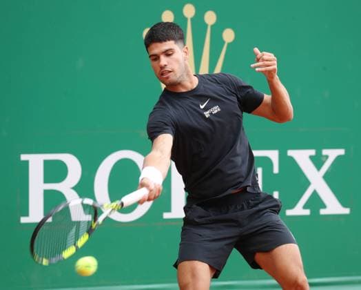 Qualifications Rolex MC Masters PHOTOPQR NICE MATIN Dylan Meiffret ; Monaco ; 06 04 2025 ; Deuxieme jour de qualifications au Rolex Monte-Carlo Masters. ICI : Carlos Alcaraz s entraine Rolex Monte-Carlo Masters at Monte-Carlo Country Club on April 6, 2025 Monaco France  Copyright: xPHOTOPQR NICExMATIN MAXPPPxDylanxMeiffretx 20250406NIM4305 20250406NIM4305