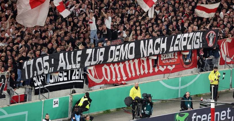 Football, Fandemo in Leipzig - Fan scenes unite for the preservation of fan culture - Stock photos