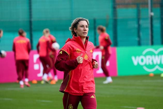 Wolfsburg, Germany 06 April 2025 Football womens national team training 06 04 2025 In the picture Sara Doorsoun Germany training ground Lower Saxony Copyright: xFotostandx xFantinix