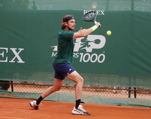 Qualifications Rolex MC Masters PHOTOPQR NICE MATIN Dylan Meiffret ; Monaco ; 06 04 2025 ; Deuxieme jour de qualifications au Rolex Monte-Carlo Masters. ICI : Stefanos TSITSIPAS Rolex Monte-Carlo Masters at Monte-Carlo Country Club on April 6, 2025 Monaco France  Copyright: xPHOTOPQR NICExMATIN MAXPPPxDylanxMeiffretx 20250406NIM4901 20250406NIM4901