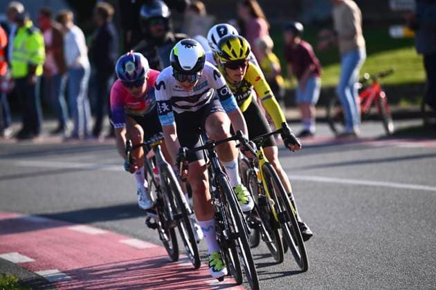 Ronde van Vlaanderen 2025 - Women Elite OUDENAARDE, BELGIUM - APRIL 06 : Kopecky Lotte (BEL) of Team SD Worx - Protime, Niewiadoma Katarzyna (POL) of Canyon SRAM Racing zondacrypto, Lippert Liane (GER) of Movistar Team, Ferrand-Prevot Pauline (FRA) FRA of Team Visma Lease a Bike pictured during the 22th edition of the Ronde van Vlaanderen for Women Elite, an UCI Women s World Tour cycling race organized by Flanders Classics with start and finish in Oudenaarde after 168,8 km on April 6, 2025 in Oudenaarde, Belgium, 06 04 2025 Oudenaarde Belgium  Copyright: xGregoryxVanxGansenx
