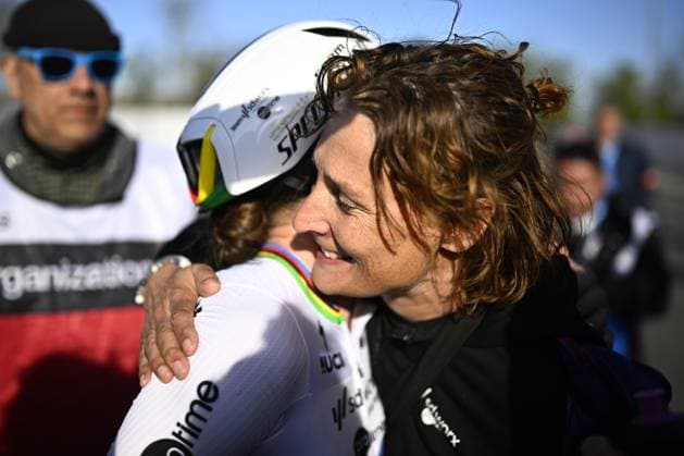 Belgian Lotte Kopecky of SD Worx-Protime celebrates after winning the women s race of the Ronde van Vlaanderen Tour des Flandres Tour of Flanders one day cycling race, 168,8k with start and finish in Oudenaarde, Sunday 06 April 2025. JASPERxJACOBS  x119650751x