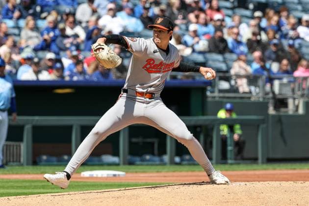 MLB, Baseball Herren, USA 2025: Orioles Vs Royals APR 06 April 6, 2025: Baltimore Orioles starting pitcher Cade Povich (37) pitches against the Kansas City Royals during the first inning of an MLB baseball game at Kauffman Stadium in Kansas City, MO. David Smith CSM (Credit Image: Â David Smith Cal Media) Kansas City Mo United States of America EDITORIAL USE ONLY Copyright: xx ZUMA-20250406_zma_c04_047.jpg DavidxSmithx csmphotothree373493