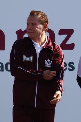 April 6, 2025, Mexico City, Ciudad de Mexico, Mexico: Boxing legend, Julio Cesar Chavez during the National Boxing Class at main square Zocalo. on April 6, 2025 in Mexico City, Mexico. Mexico City Mexico - ZUMAe321 20250406_zsa_e321_029 Copyright: xCarlosxSantiagox