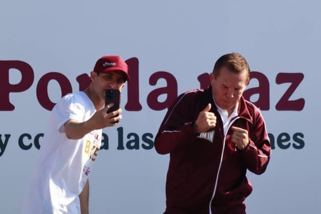 April 6, 2025, Mexico City, Ciudad de Mexico, Mexico: Boxing legend, Julio Cesar Chavez during the National Boxing Class at main square Zocalo. on April 6, 2025 in Mexico City, Mexico. Mexico City Mexico - ZUMAe321 20250406_zsa_e321_049 Copyright: xCarlosxSantiagox