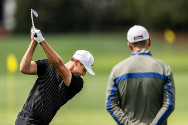 250406 Ludvig Aberg of Sweden during a practice at the range prior to the 2025 Masters Golf Tournament on April 6, 2025 in Augusta Photo Petter Arvidson BILDBYRAN kod PA PA1003 golf masters bbeng the masters augusta sverige  Copyright: PETTERxARVIDSON BB250406PA018