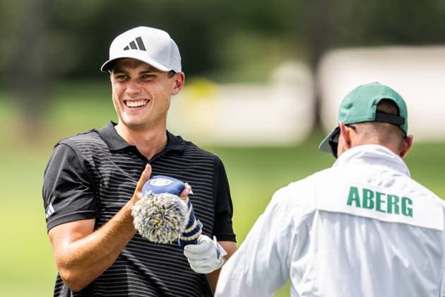 250406 Ludvig Aberg of Sweden during a practice at the range prior to the 2025 Masters Golf Tournament on April 6, 2025 in Augusta Photo Petter Arvidson BILDBYRAN kod PA PA1003 golf masters bbeng the masters augusta sverige  Copyright: PETTERxARVIDSON BB250406PA020