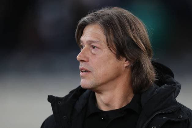 MATIAS ALMEYDA coach of AEK Athens react during the SuperLeague Playoffs 1-4, Matchday 2 soccer match between Panathinaikos FC and AEK Athens held at Athens Olympic Stadium in Athens, Greece, 6 April 2025. IMAGO ONE INCH PRODUCTIONS ATHR Greece Copyright: xONExINCHxPRODUCTIONSx 6525392