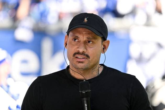 Ex Schalke player Jermaine Jones 06 04 2025, Soccer 2 Bundesliga, 28 Matchday, Season 2024 2025 FC Schalke 04 SSV Ulm 1846 2 1 Photo Maik Hölter Team2 DFL regulations prohibit any use of photographs as image sequences and or quasi video Gelsenkirchen Veltins Arena Nordrhein Westfalen Germany Team2