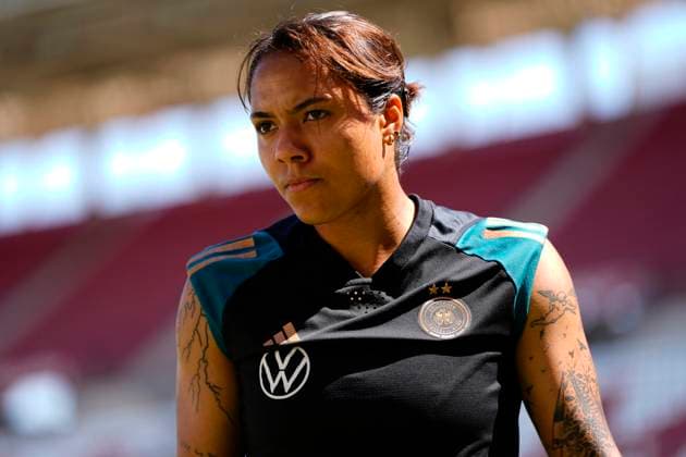 Germany v Norway - Women s Under23 Tournament Final Gia Corley of Germany and San Diego Wave FC during the warm-up before the Women s Under23 Tournament Final between Germany Women s U23 and Norway Women s U23 at Estadio Enrique Roca on April 7, 2025 in Murcia, Spain. Murcia Spain  Copyright: xJosexBretonx originalFilename:bretonhernandez-germanyv250407_np4JJ.jpg