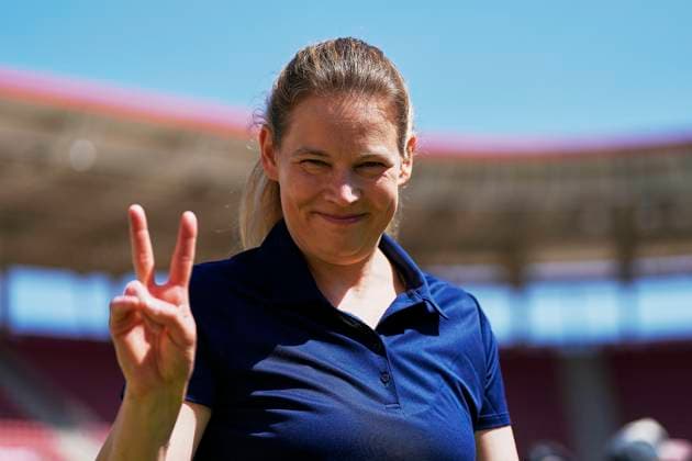 Germany v Norway - Women s Under23 Tournament Final Kathrin Peter head coach of Germany during the Women s Under23 Tournament Final between Germany Women s U23 and Norway Women s U23 at Estadio Enrique Roca on April 7, 2025 in Murcia, Spain. Murcia Spain  Copyright: xJosexBretonx originalFilename:bretonhernandez-germanyv250407_npNVS.jpg