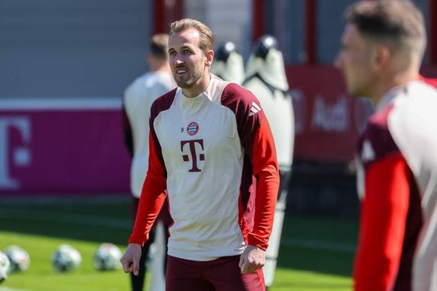 Harry Kane FC Bayern Muenchen, 09 , GER, Final training, FC Bayern Muenchen, Football, UEFA Champions League, Quarter-final first leg, 2024 2025 season, 07 04 2025, GER, Final training, FC Bayern Muenchen, Football, UEFA Champions League, Quarter-final first leg, 2024 2025 season, 07 04 2025 Muenchen Copyright: xEibner-Pressefoto JennixMaulx EP_JML