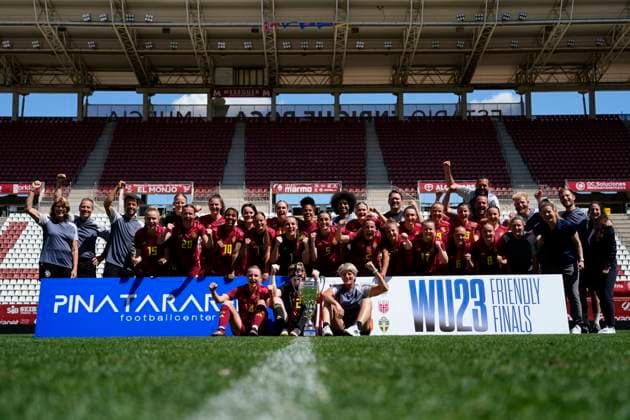 Germany v Norway - Women s Under23 Tournament Final The german players celebrates victory after the Women s Under23 Tournament Final between Germany Women s U23 and Norway Women s U23 at Estadio Enrique Roca on April 7, 2025 in Murcia, Spain. Murcia Spain  Copyright: xJosexBretonx originalFilename:bretonhernandez-germanyv250407_nph6Q.jpg