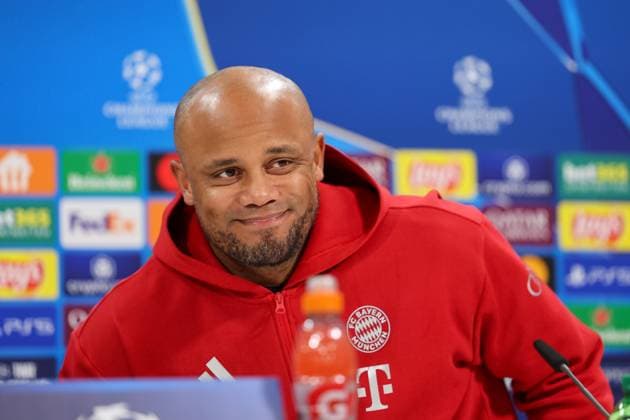 Vincent Kompany FC Bayern Muenchen, Head coach at the press conference, laughs, good mood, GER, International press conference, FC Bayern Muenchen, Football, UEFA Champions League, quarter-final first leg, 2024 2025 season, 07 04 2025, GER, International press conference, FC Bayern Muenchen, Football, UEFA Champions League, quarter-final first leg, 2024 2025 season, 07 04 2025 Muenchen Copyright: xEibner-Pressefoto JennixMaulx EP_JML