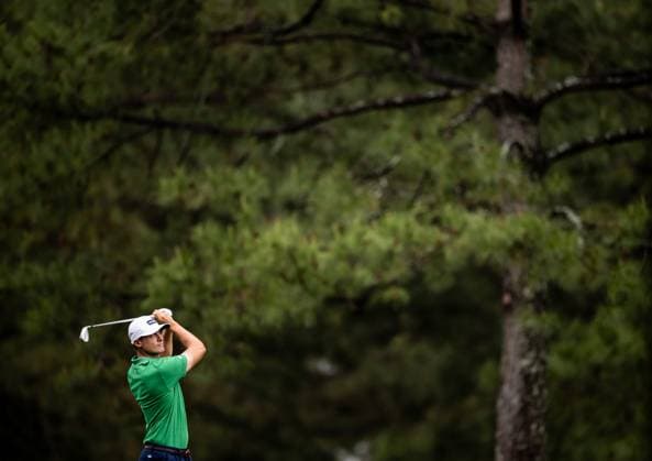 250407 Ludvig Aberg of Sweden during a practice round prior to the 2025 Masters Golf Tournament on April 7, 2025 in Augusta Photo Petter Arvidson BILDBYRAN kod PA PA1004 golf masters bbeng the masters augusta sverige  Copyright: PETTERxARVIDSON BB250407PA039
