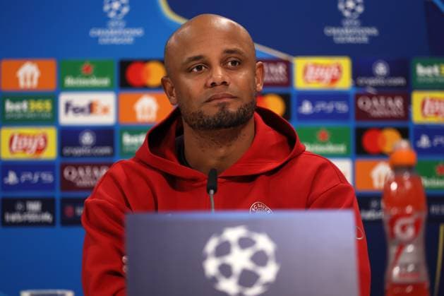 Football, Men, Champions League, Season 2024 2025, FC Bayern Munich, International Press Conference Vincent Kompany, Coach FC Bayern Munich at the press conference, head, portrait, listening
