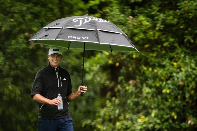 250407 Ludvig Aberg of Sweden during a practice round prior to the 2025 Masters Golf Tournament on April 7, 2025 in Augusta Photo Petter Arvidson BILDBYRAN kod PA PA1004 golf masters bbeng the masters augusta sverige  Copyright: PETTERxARVIDSON BB250407PA049