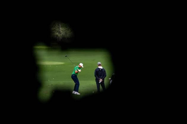 250407 Ludvig Aberg of Sweden during a practice at the range prior to the 2025 Masters Golf Tournament on April 7, 2025 in Augusta Photo Petter Arvidson BILDBYRAN kod PA PA1004 golf masters bbeng the masters augusta sverige  Copyright: PETTERxARVIDSON BB250407PA081