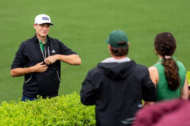 250407 Ludvig Aberg of Sweden during a practice at the range prior to the 2025 Masters Golf Tournament on April 7, 2025 in Augusta Photo Petter Arvidson BILDBYRAN kod PA PA1004 golf masters bbeng the masters augusta sverige  Copyright: PETTERxARVIDSON BB250407PA084