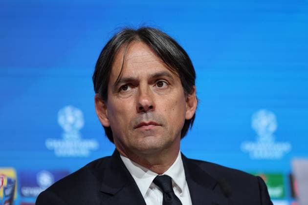 Simone Inzaghi Inter Milan, Head coach at the press conference, GER, International press conference, Inter Milan, Football, UEFA Champions League, Quarter-final first leg, 2024 2025 season, 07 04 2025, GER, International press conference, Inter Milan, Football, UEFA Champions League, Quarter-final first leg, 2024 2025 season, 07 04 2025 Munich Copyright: xEibner-Pressefoto JennixMaulx EP_JML